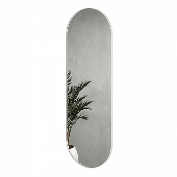 Овальное зеркало в белой металлической раме GLEAM L 180 см